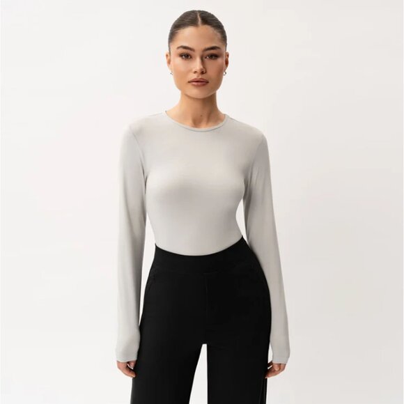 Ninepine Soft Long Sleeve T-Shirt in Cloud Grey small NWT - Picture 1 of 7